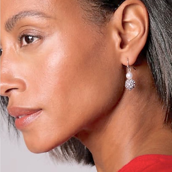 J Jill Pearl & Pave Drop Earrings NWT - Picture 2 of 5